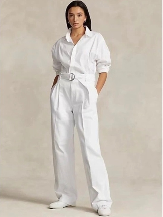 Polo Ralph Lauren Pants - New Ralph Lauren Polo Blue Label White Denim Pleated Pants Size 6
